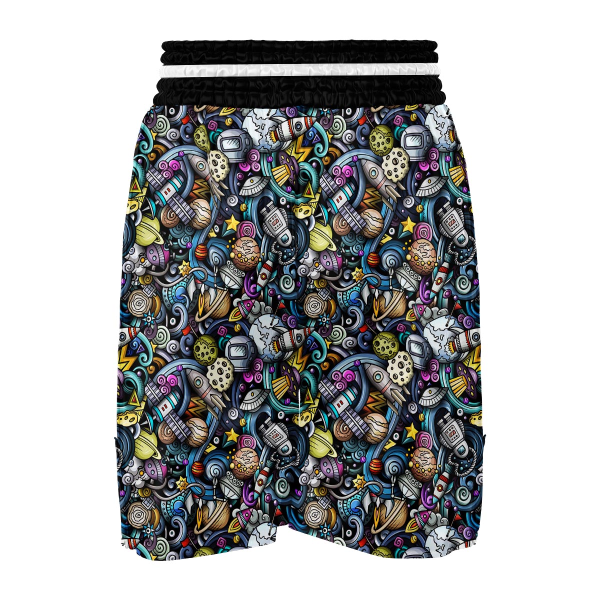 Alien Ufo Psychedelic Pattern Print Boxing Shorts-grizzshop