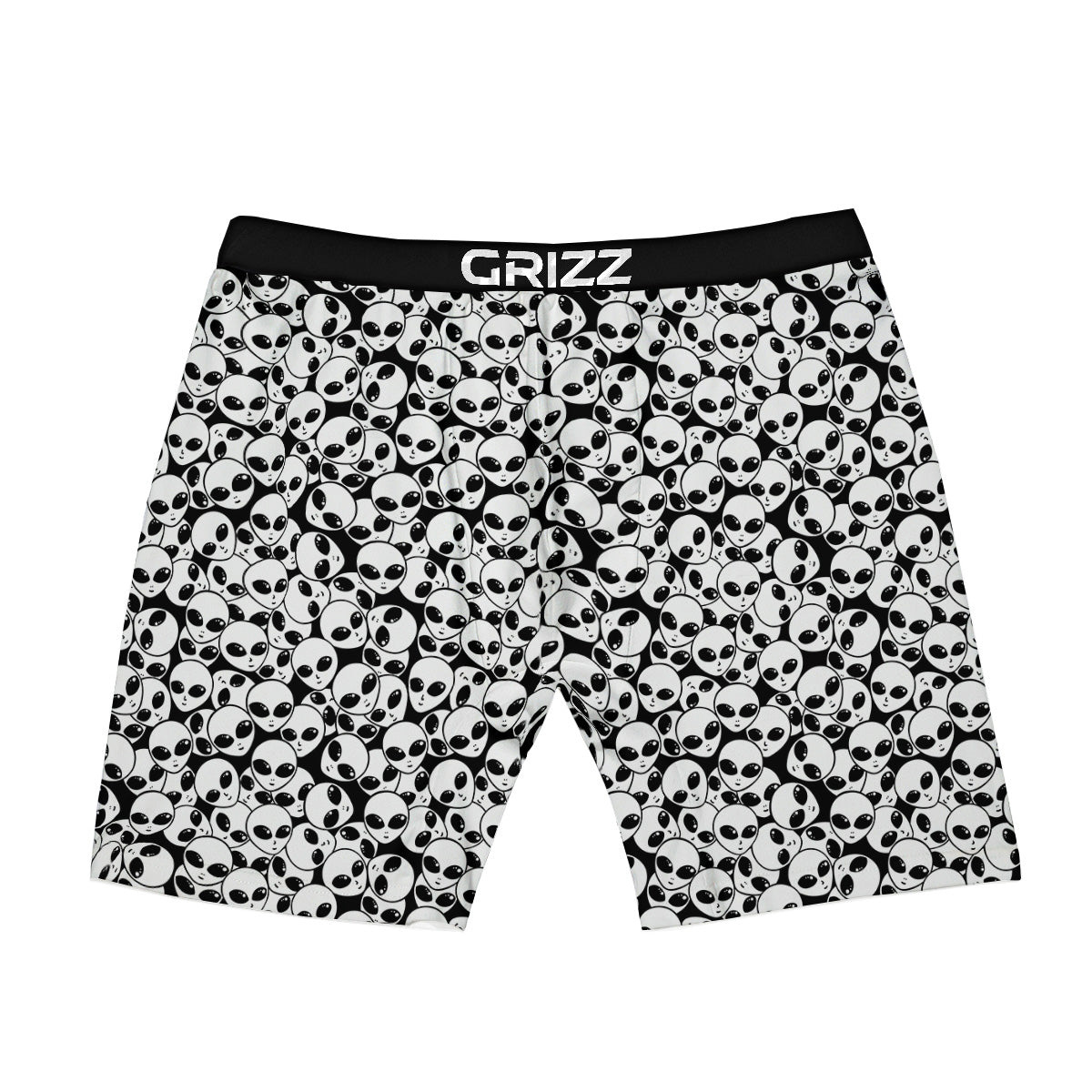 Alien White And Black Print Boxer Briefs-grizzshop