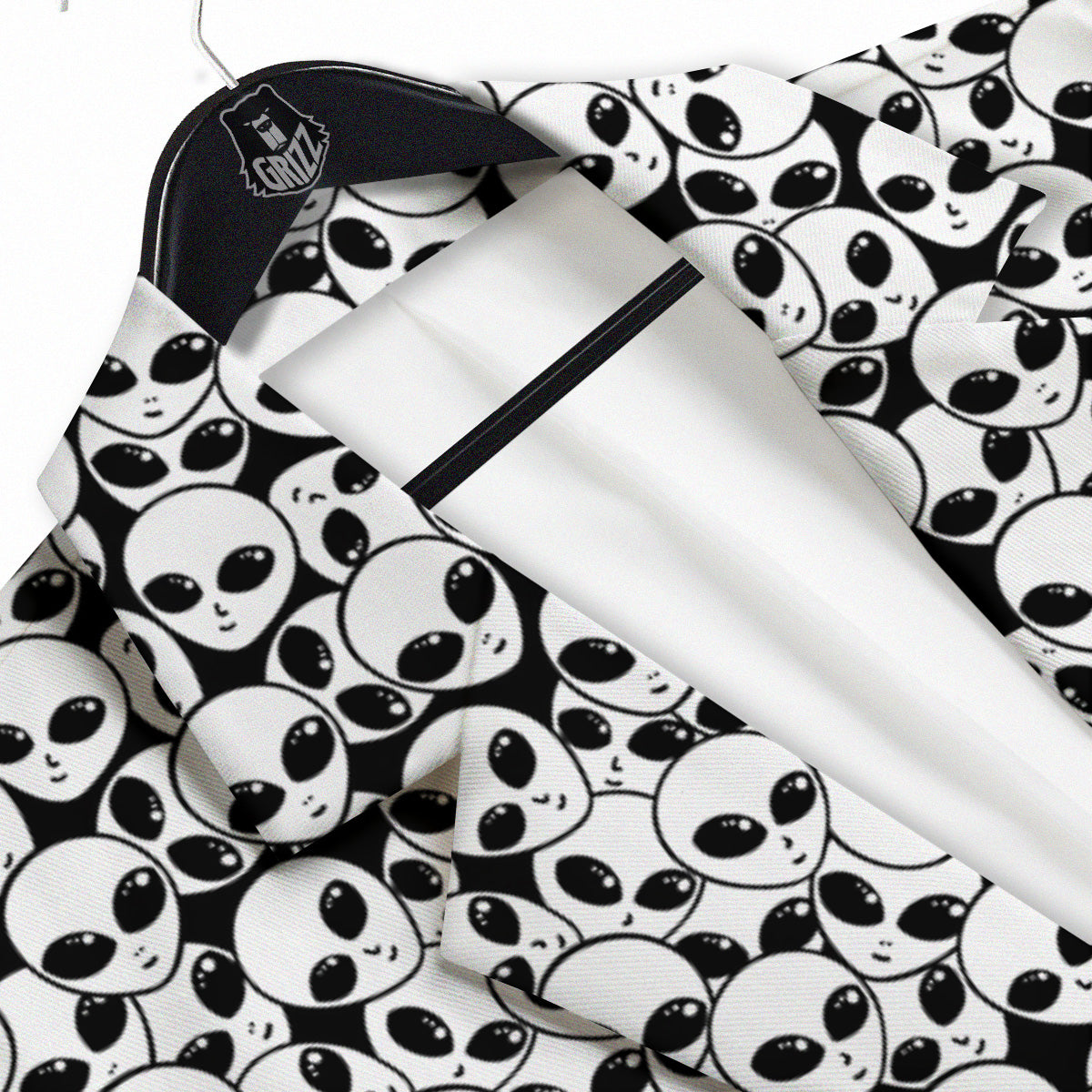 Alien White And Black Print Men's Sport Coat-grizzshop