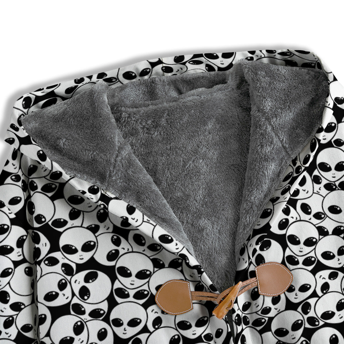Alien White And Black Print Men's Windbreaker Jacket-grizzshop