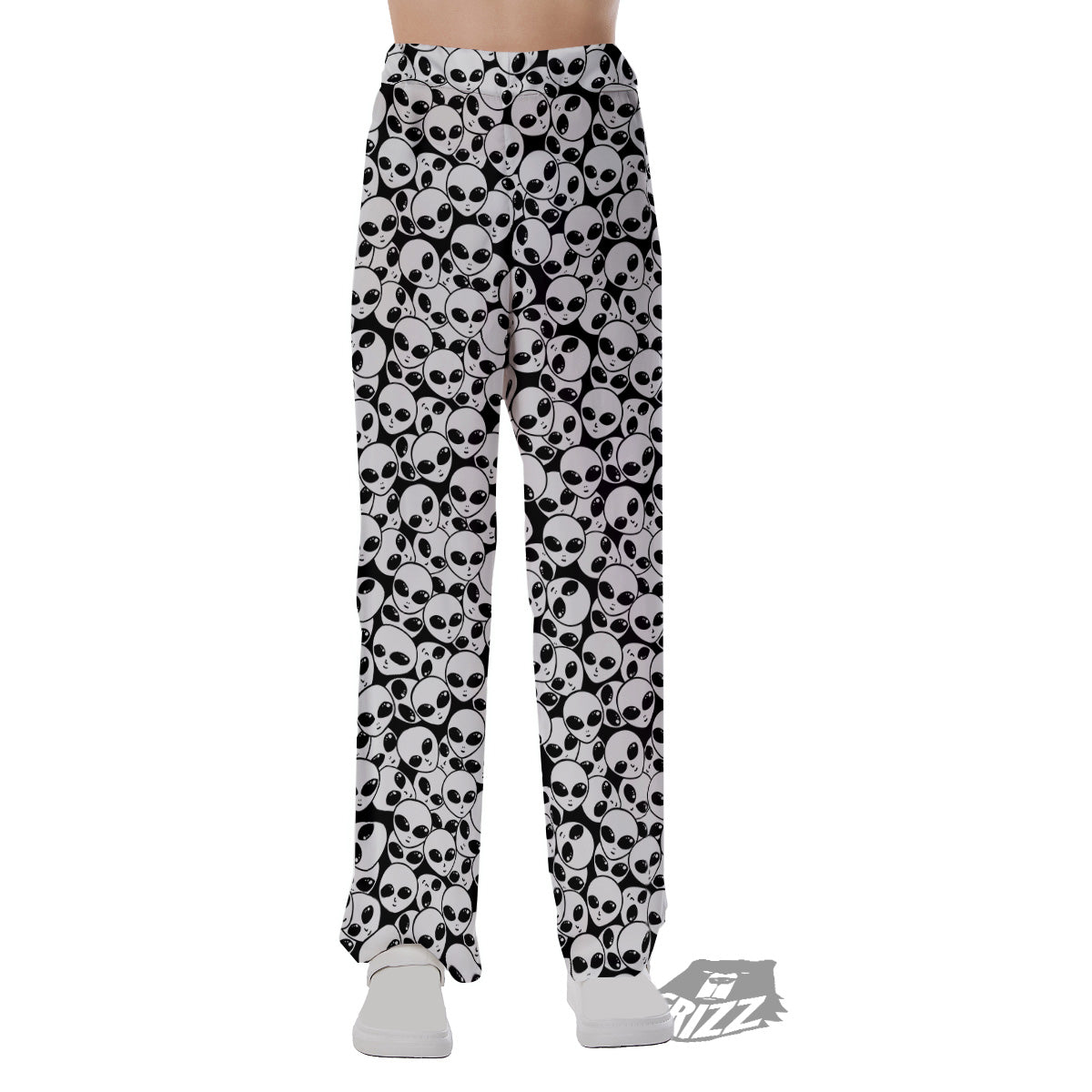 Alien White And Black Print Pajama Pants-grizzshop