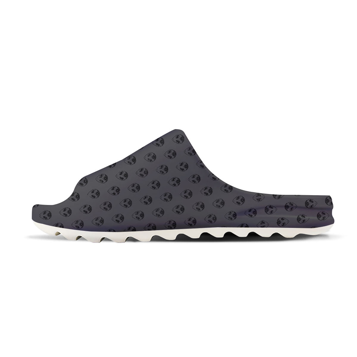 Alien Face Grey Print Pattern Sandals-grizzshop