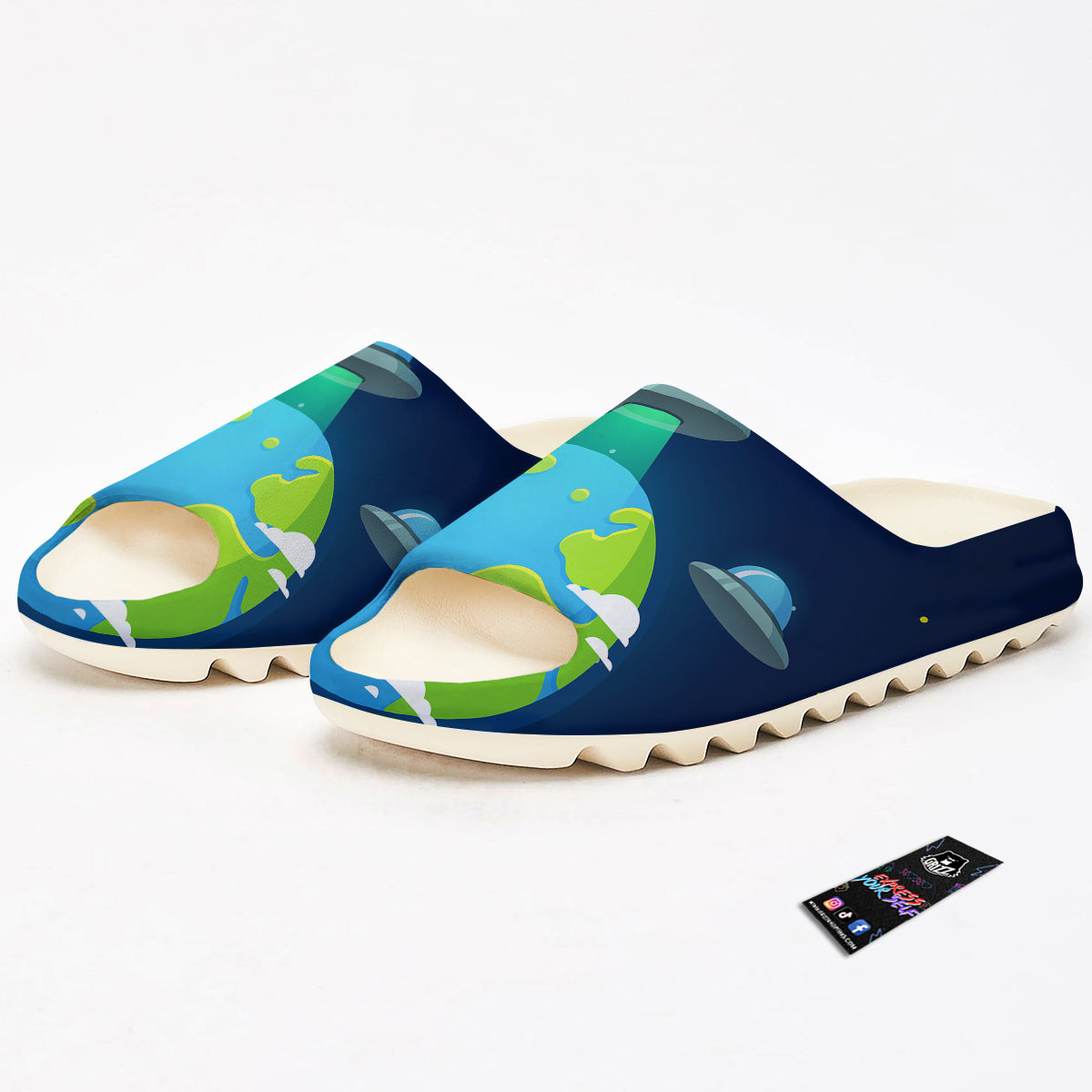 Alien Invasion And Earth Print Sandals-grizzshop