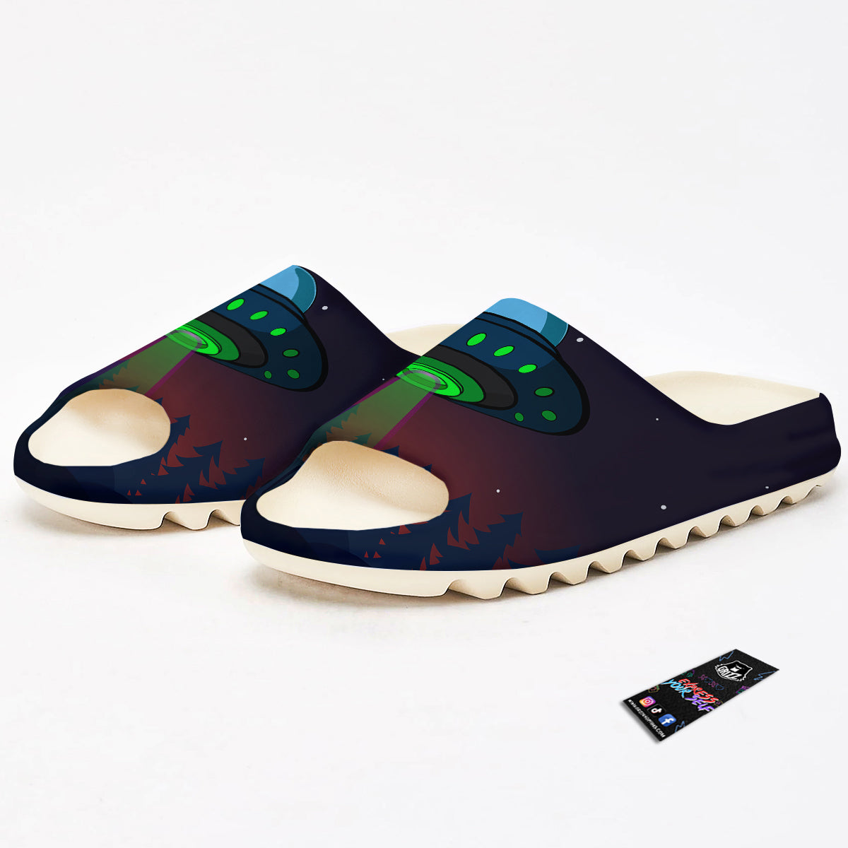 Alien Invasion On Earth Print Sandals-grizzshop