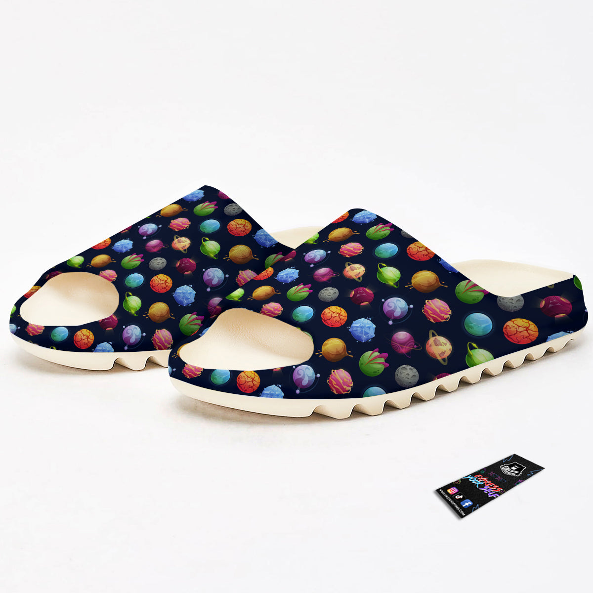 Alien Planets And Stars Print Pattern Sandals-grizzshop