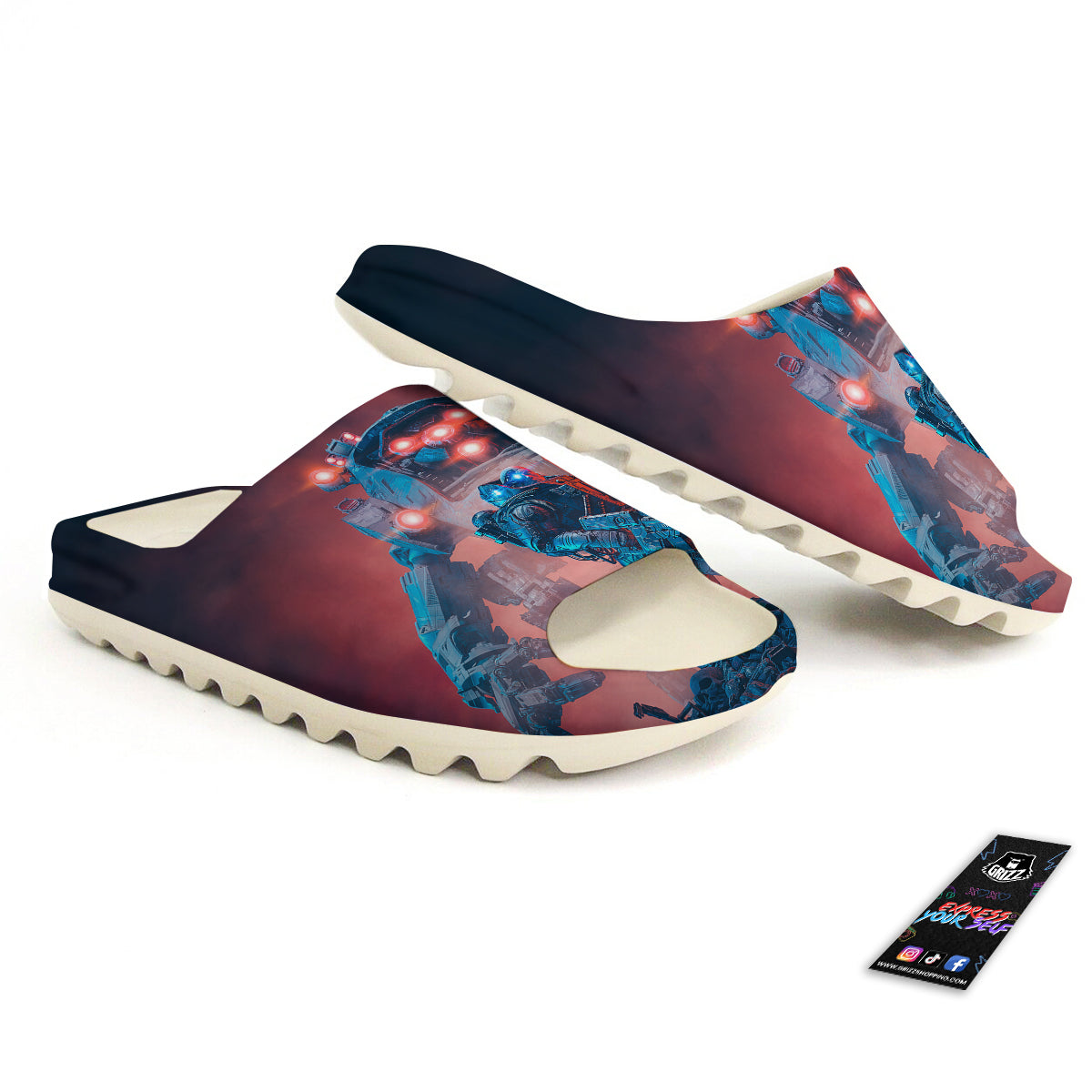 Alien Robot In the battlefield Sandals-grizzshop