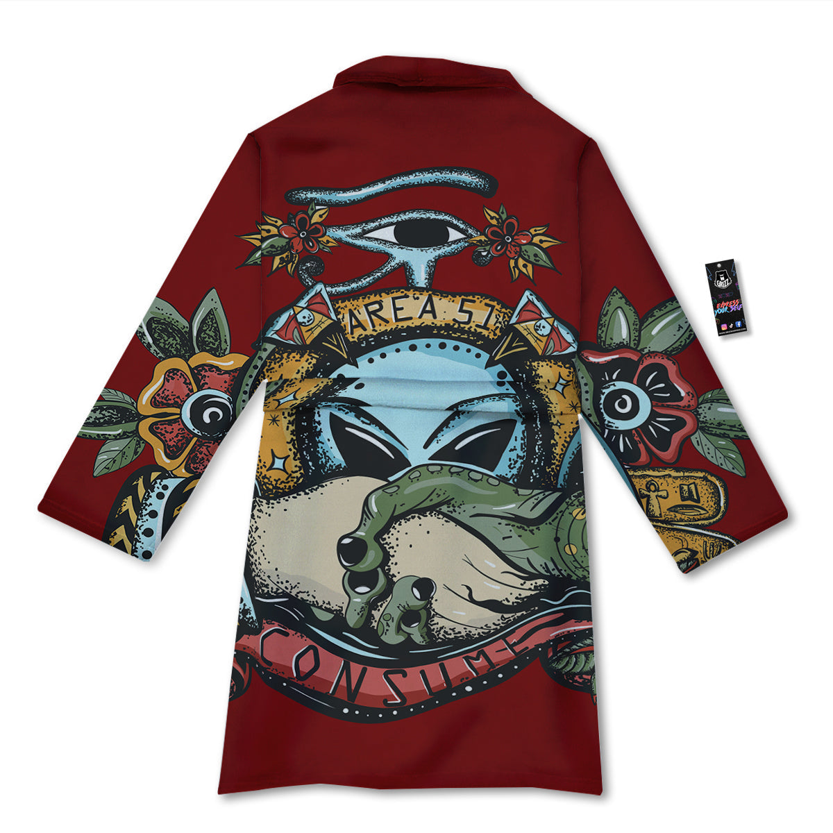 Aliens Area 51 Print Bathrobe-grizzshop