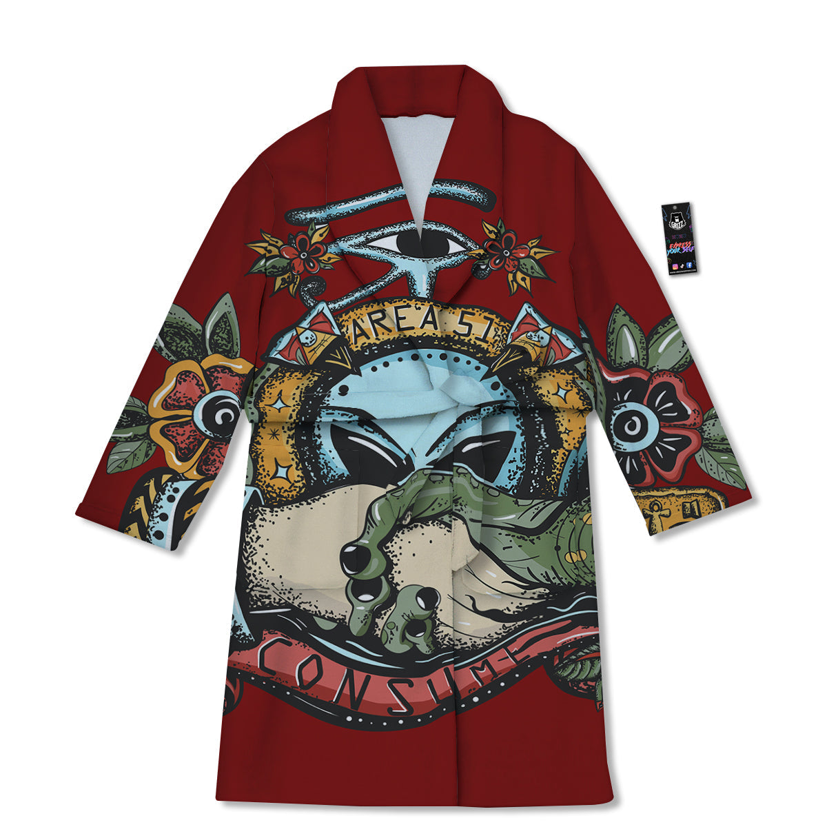 Aliens Area 51 Print Bathrobe-grizzshop