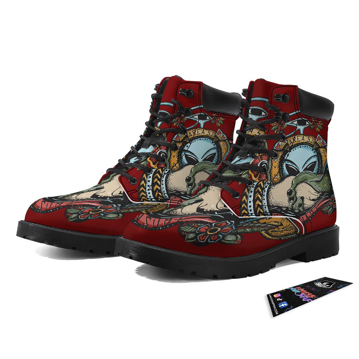 Aliens Area 51 Print Boots-grizzshop