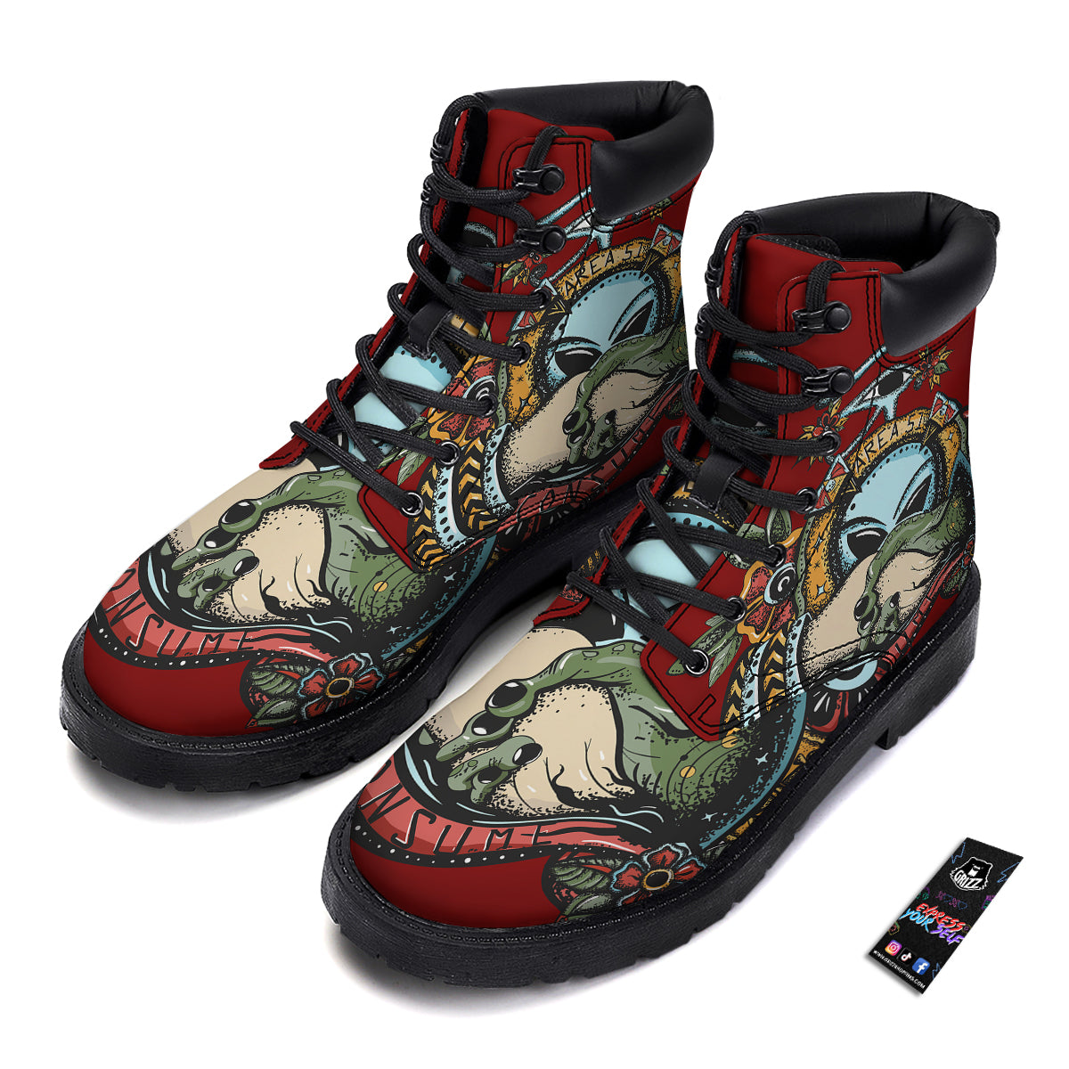 Aliens Area 51 Print Boots-grizzshop