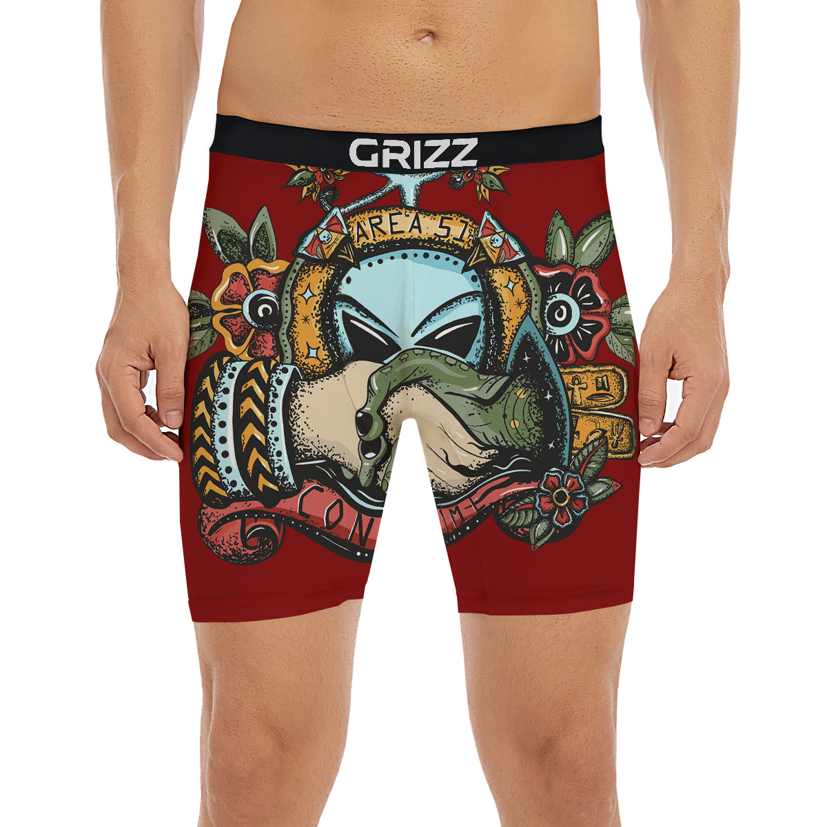 Aliens Area 51 Print Boxer Briefs-grizzshop