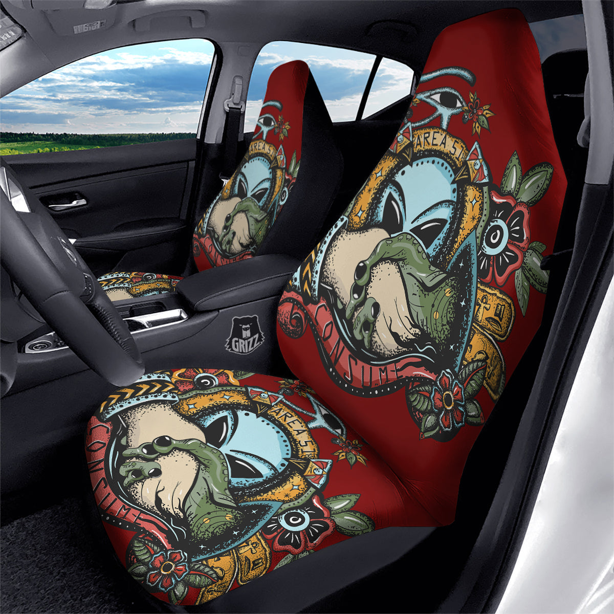 Aliens Area 51 Print Car Seat Covers-grizzshop