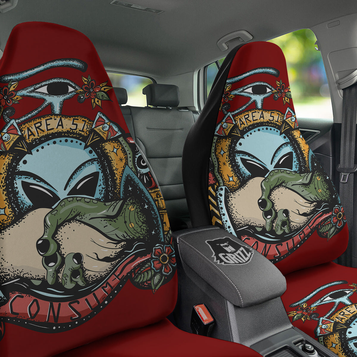 Aliens Area 51 Print Car Seat Covers-grizzshop