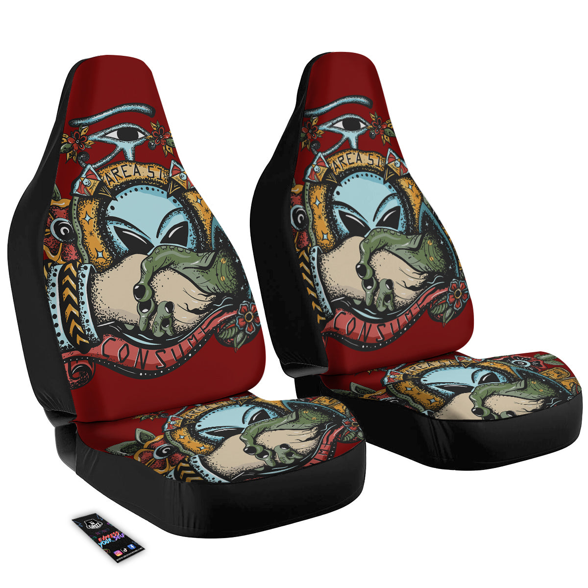 Aliens Area 51 Print Car Seat Covers-grizzshop