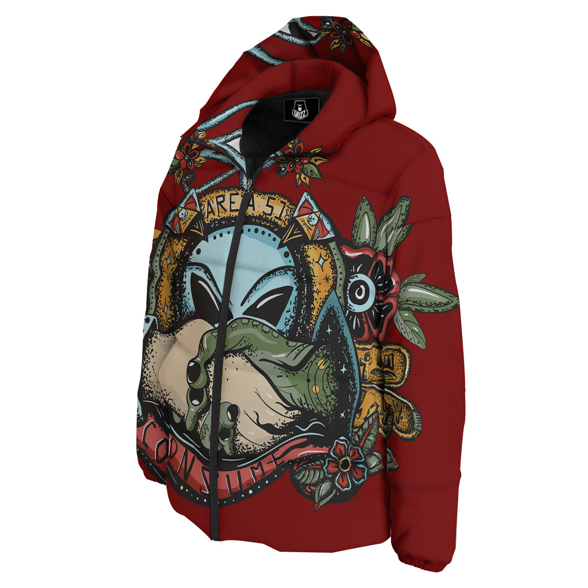 Aliens Area 51 Print Down Jacket-grizzshop