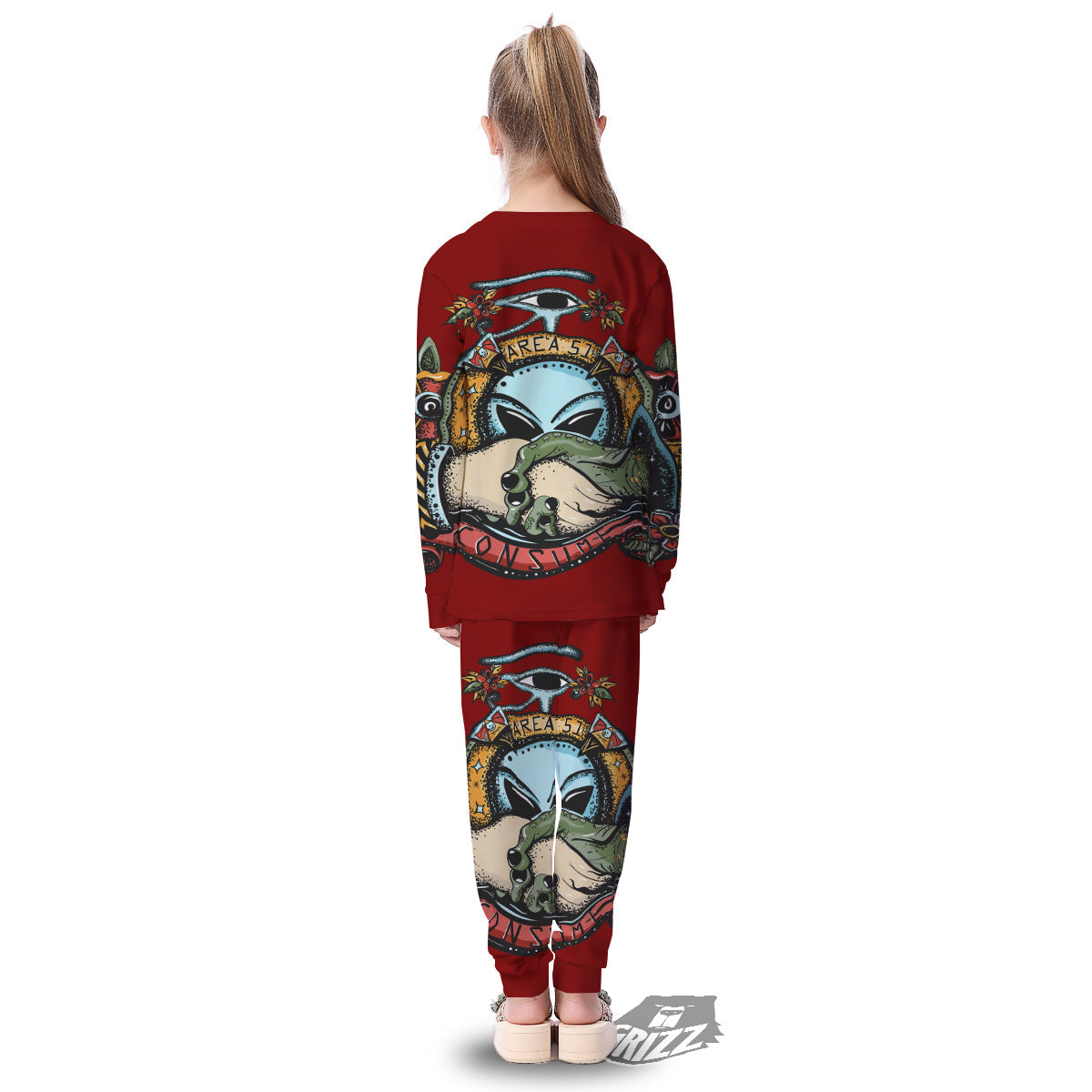 Aliens Area 51 Print Kid's Pajamas-grizzshop