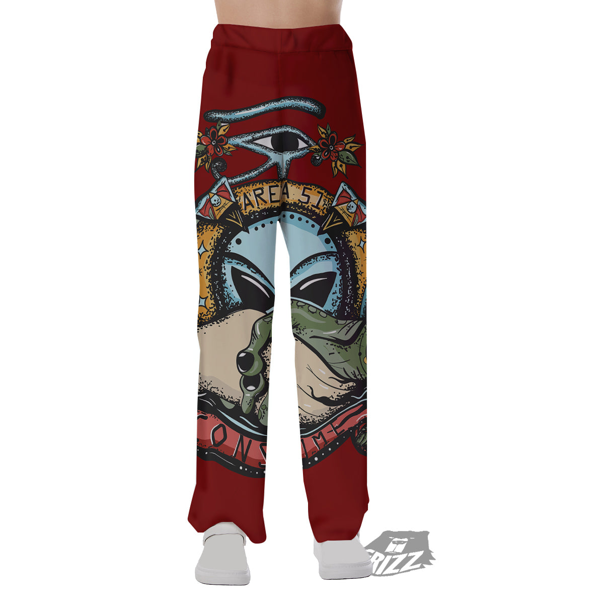 Aliens Area 51 Print Pajama Pants-grizzshop