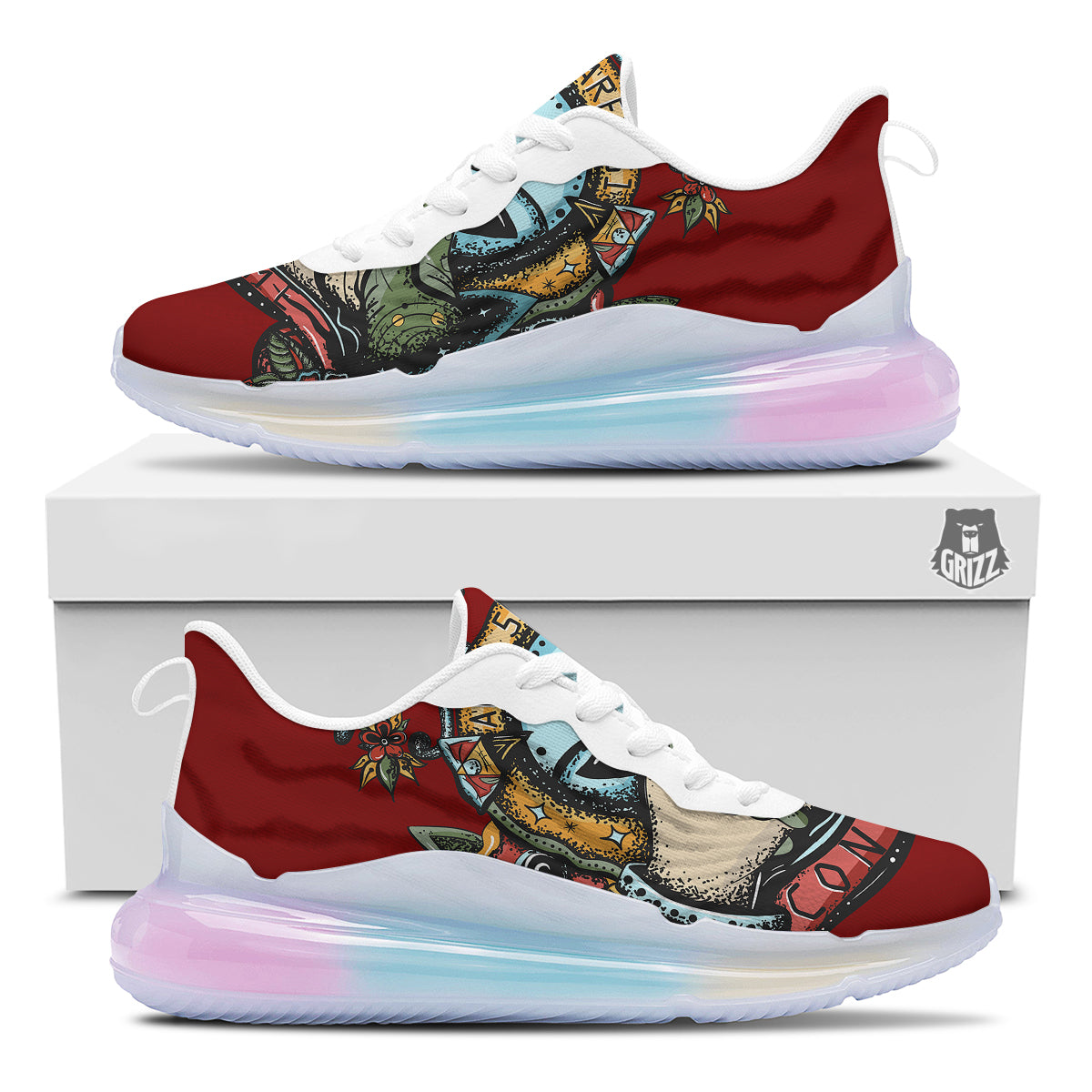 Aliens Area 51 Print Running Sneakers-grizzshop