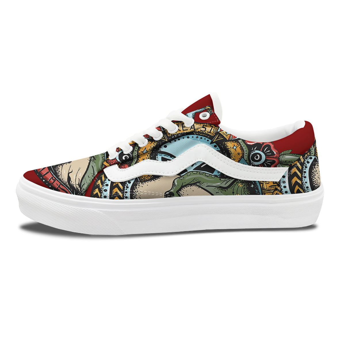 Aliens Area 51 Print Skate Shoes-grizzshop