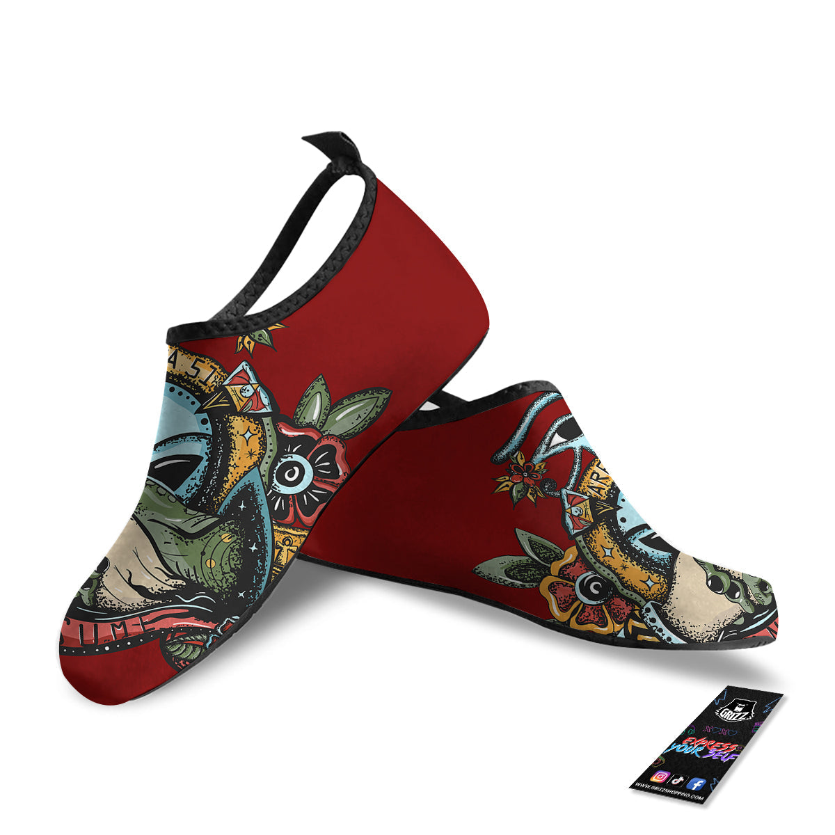 Aliens Area 51 Print Water Shoes-grizzshop