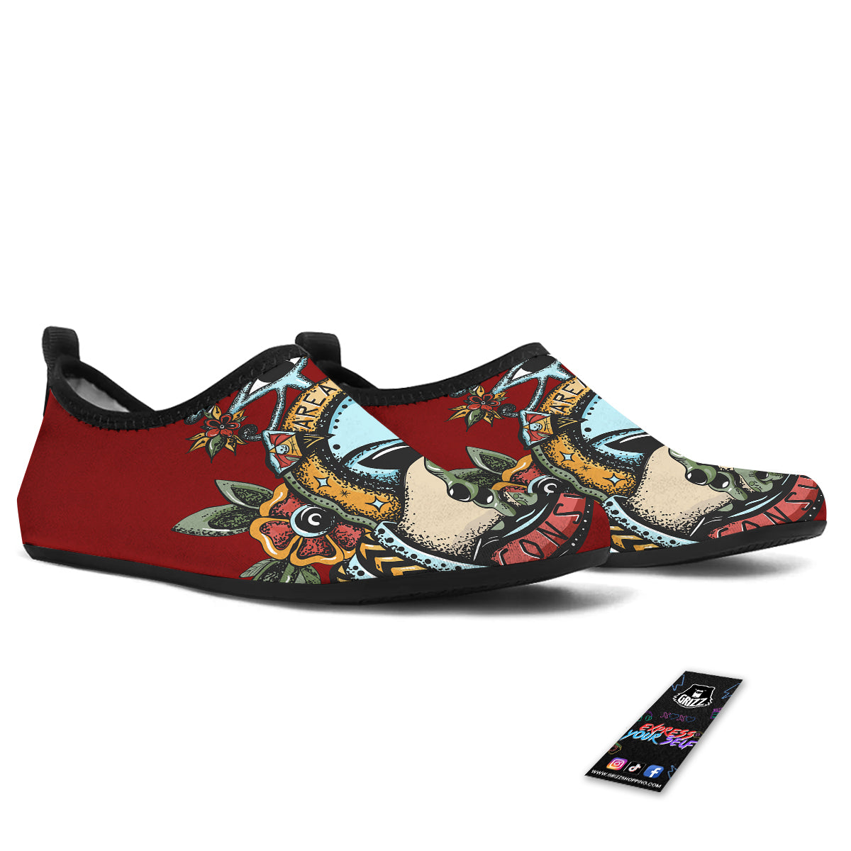 Aliens Area 51 Print Water Shoes-grizzshop