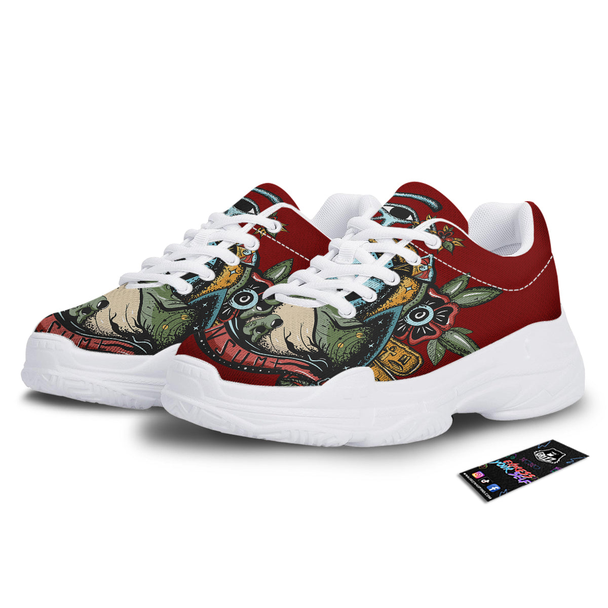 Aliens Area 51 Print White Chunky Shoes-grizzshop