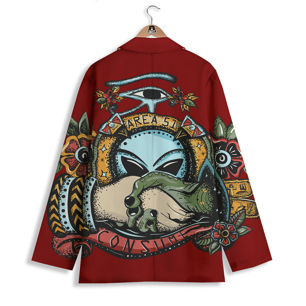 Aliens Area 51 Print Women's Blazer-grizzshop