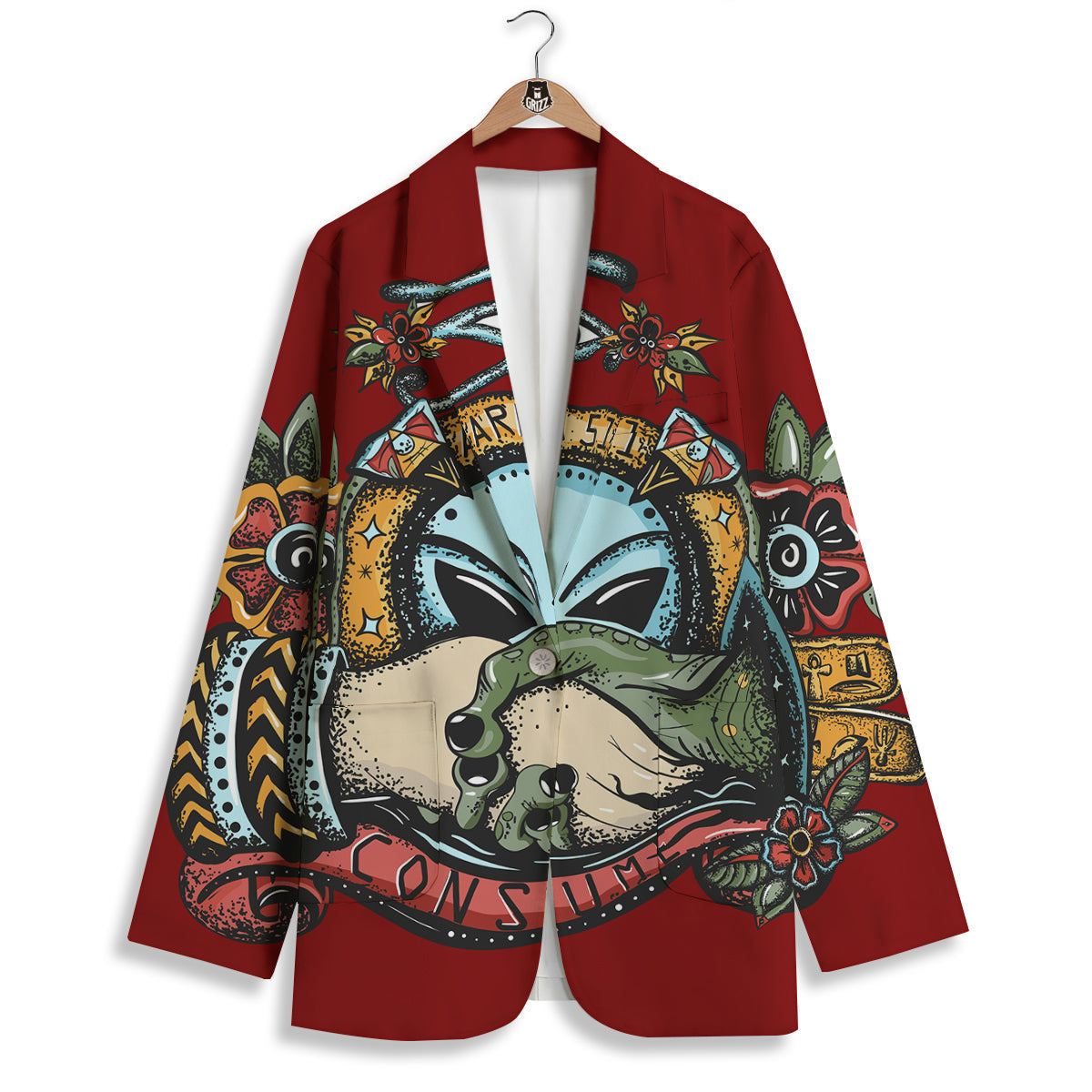 Aliens Area 51 Print Women's Blazer-grizzshop