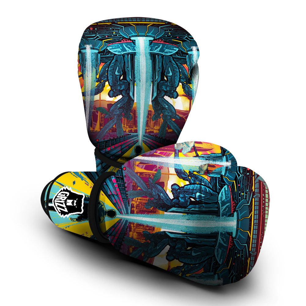 Aliens Invade earth Print Boxing Gloves-grizzshop