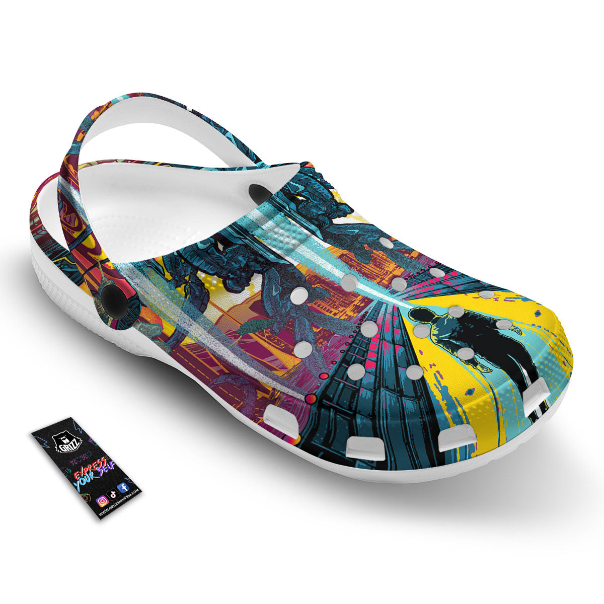 Aliens Invade earth Print Clog-grizzshop