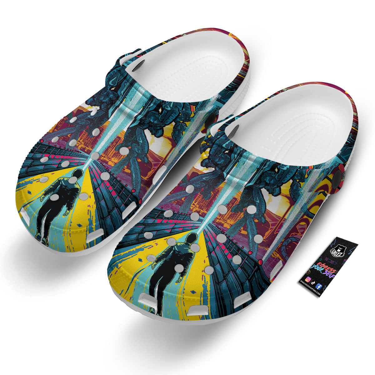Aliens Invade earth Print Clog-grizzshop
