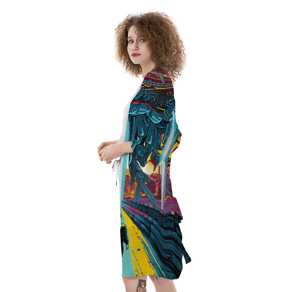 Aliens Invade earth Print Kimono-grizzshop