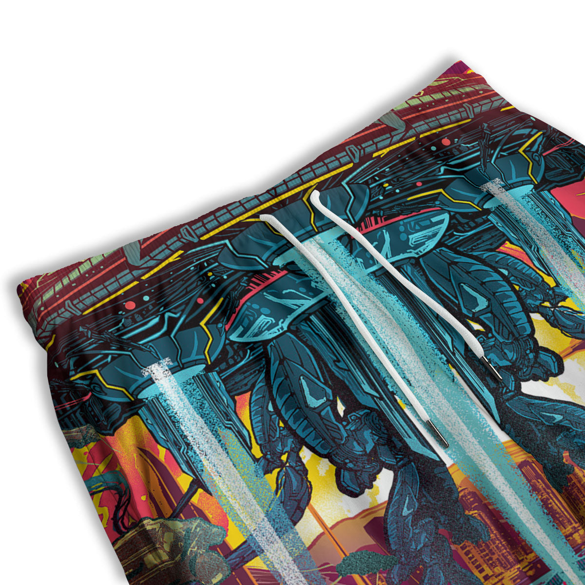 Aliens Invade earth Print Men's Athletic Shorts