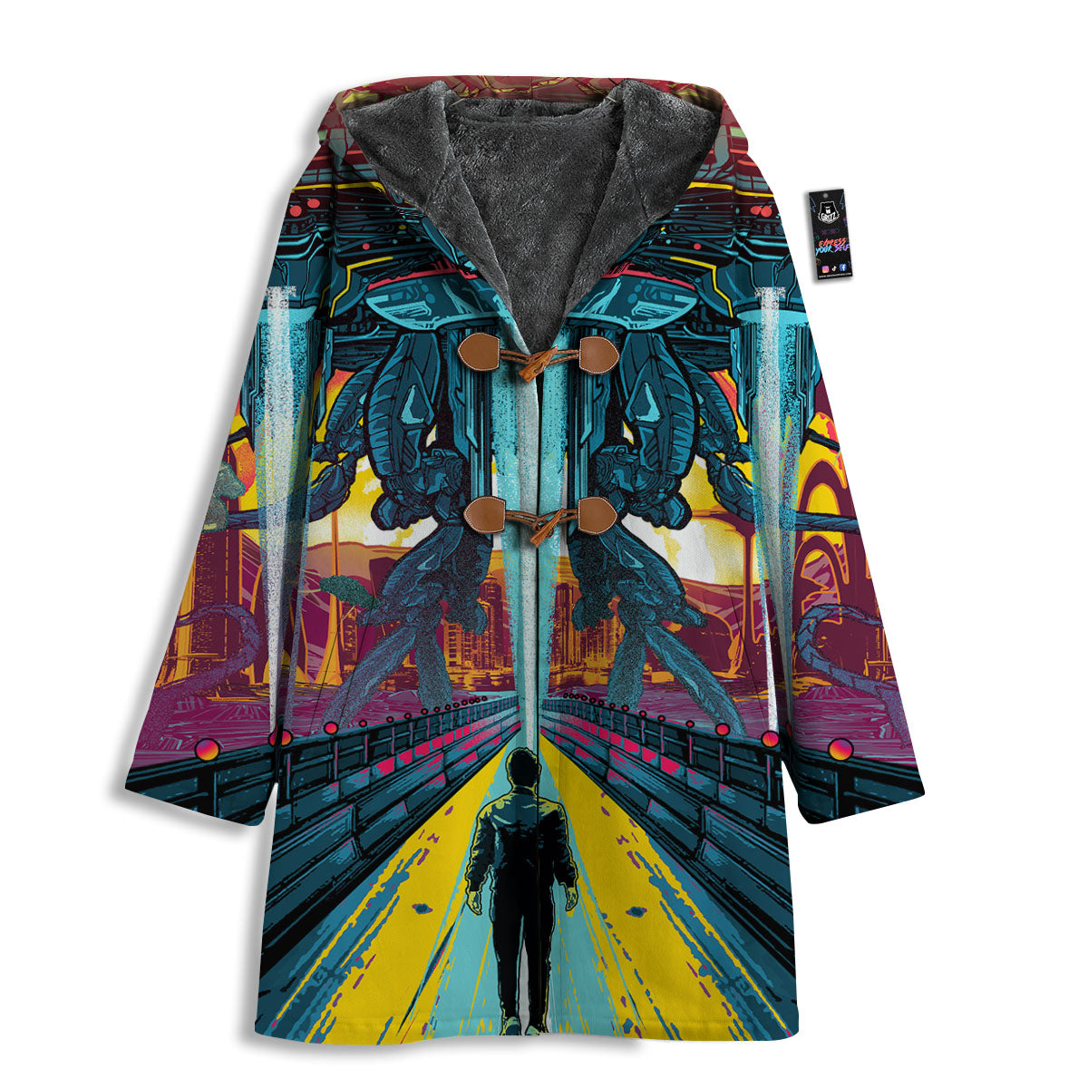 Aliens Invade earth Print Men's Windbreaker Jacket-grizzshop