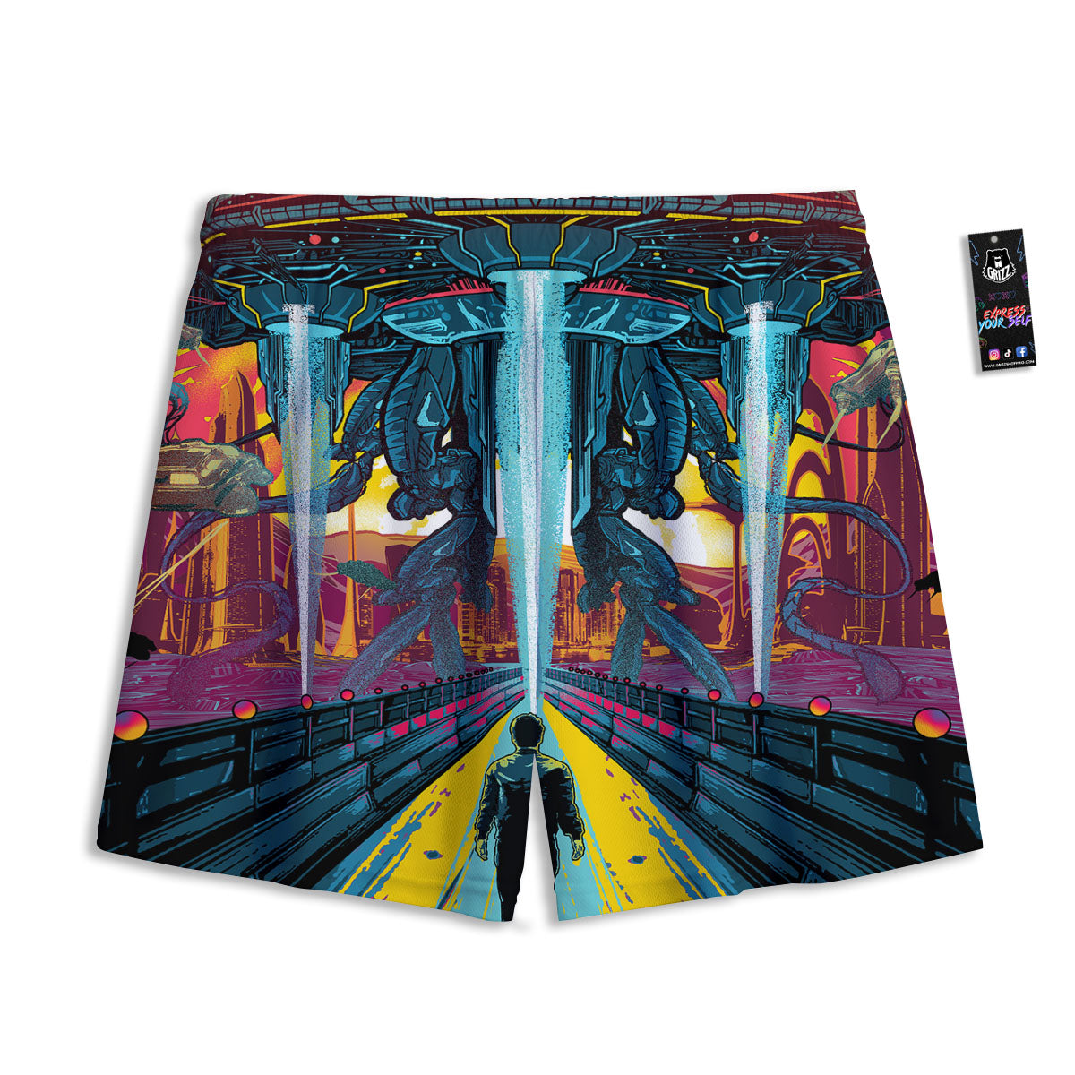 Argyle Forest Green Print Pattern Mesh Shorts