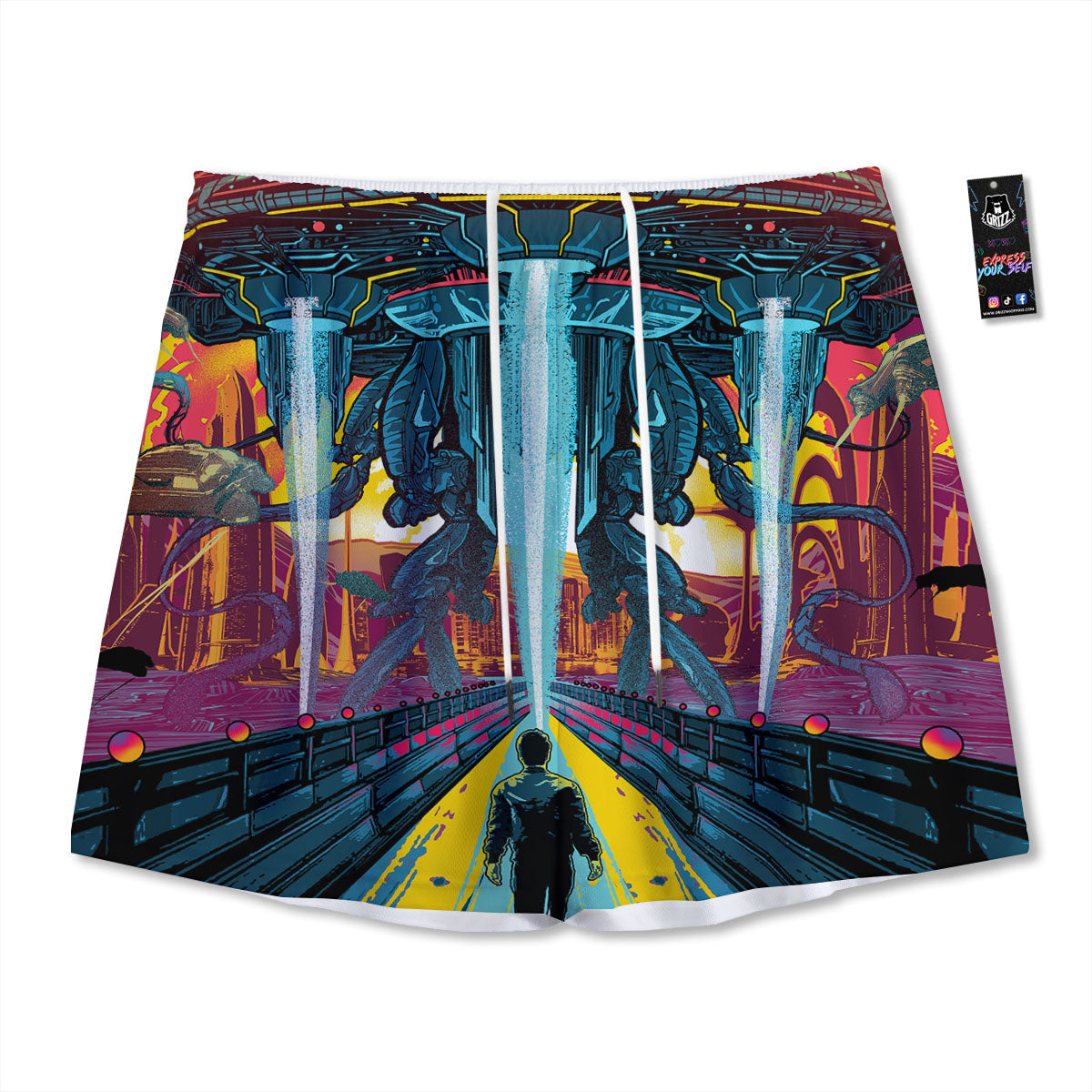 Argyle Forest Green Print Pattern Mesh Shorts