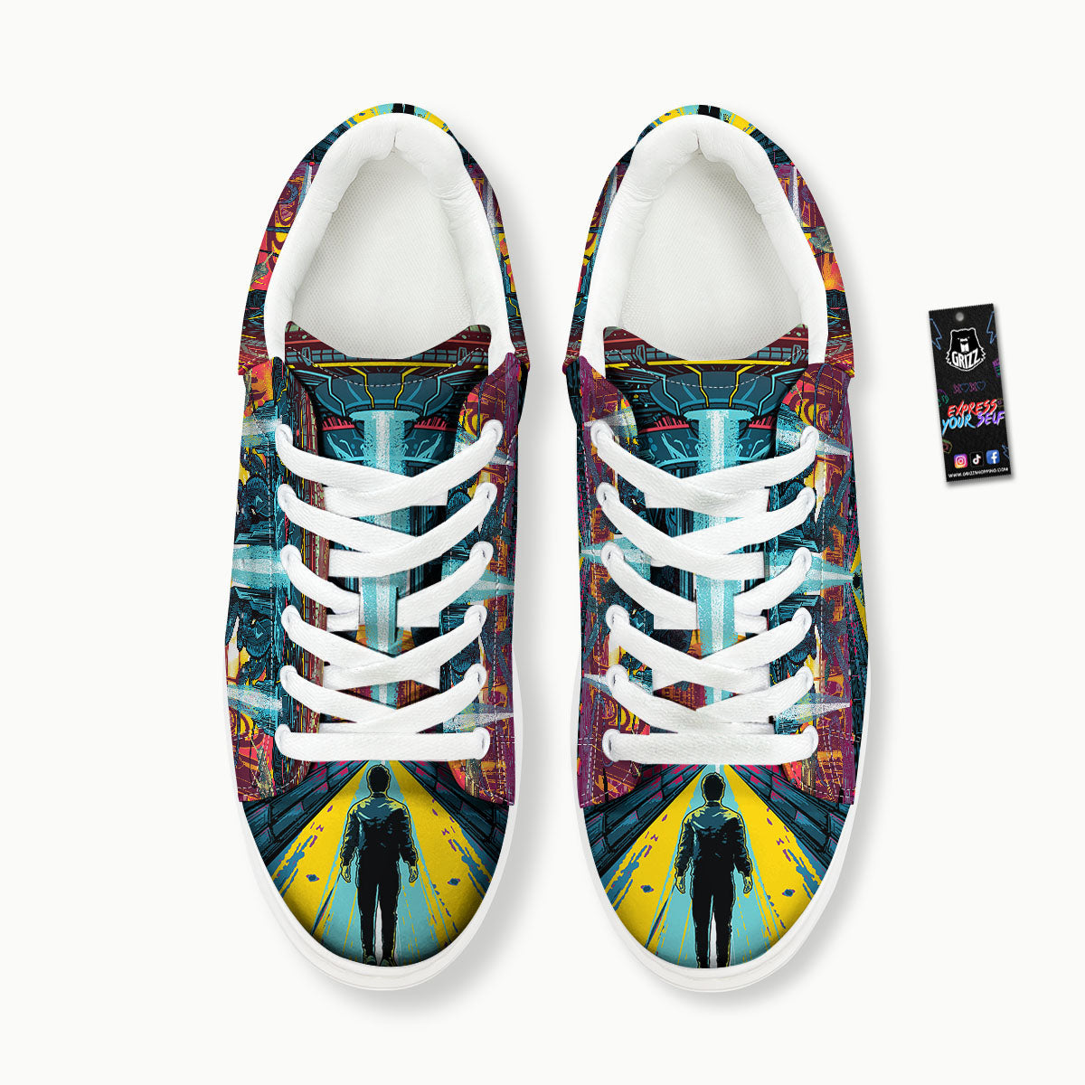 Aliens Invade earth Print Platform Shoes-grizzshop