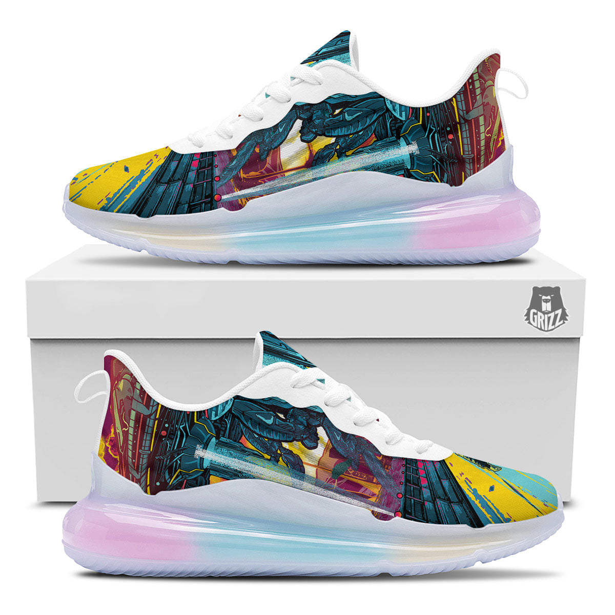 Aliens Invade earth Print Running Sneakers-grizzshop