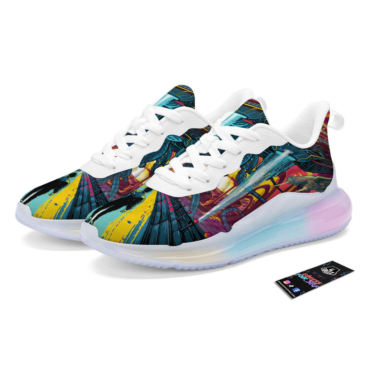 Aliens Invade earth Print Running Sneakers-grizzshop