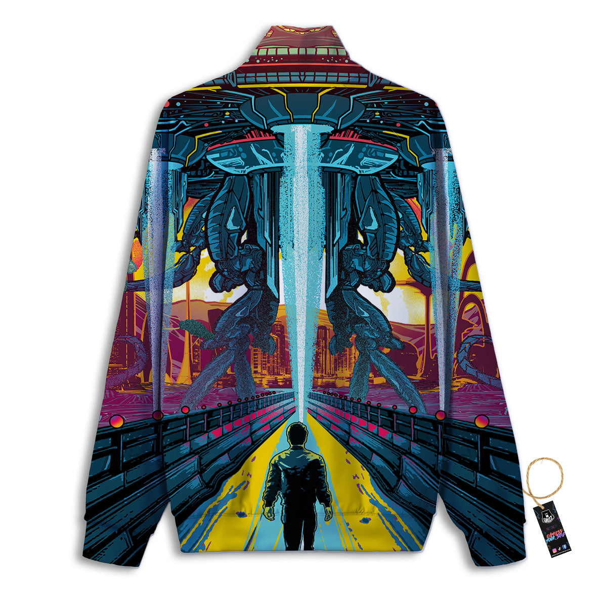 Aliens Invade earth Print Track Jacket-grizzshop