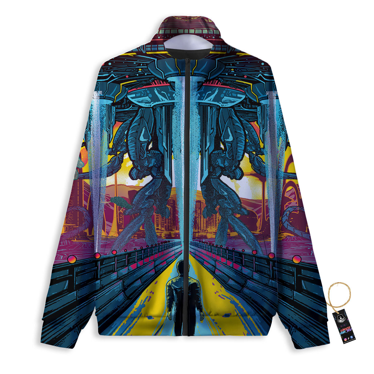 Aliens Invade earth Print Track Jacket-grizzshop