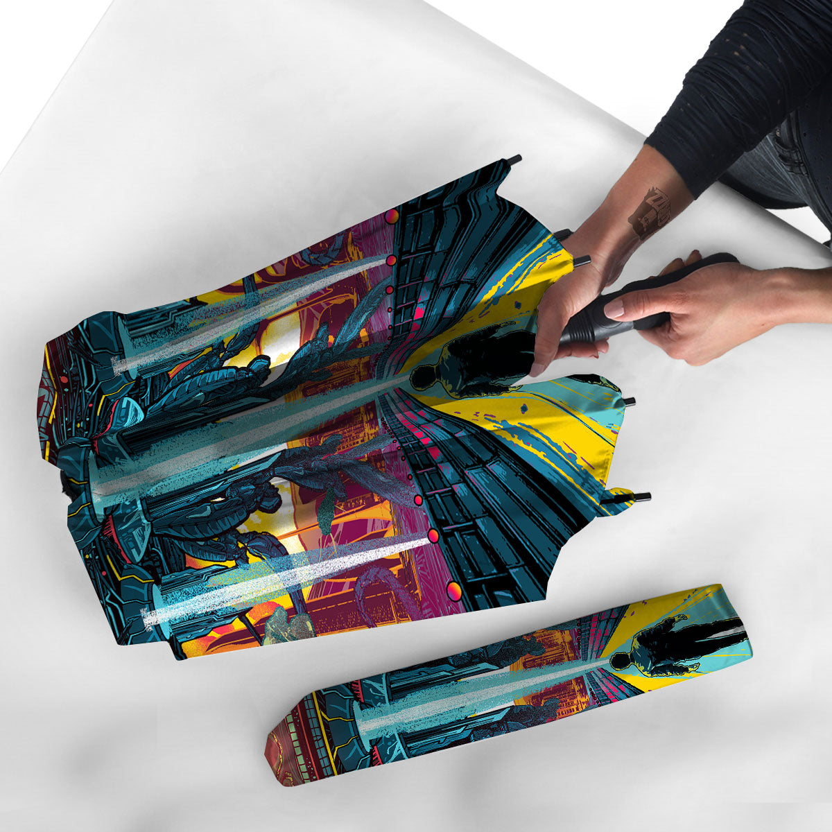 Aliens Invade earth Print Umbrella-grizzshop