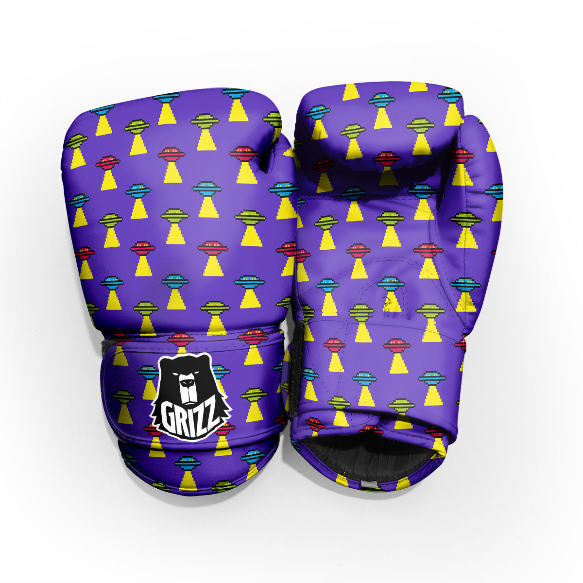 Aliens UFO Pixel Print Pattern Pro Boxing Glove