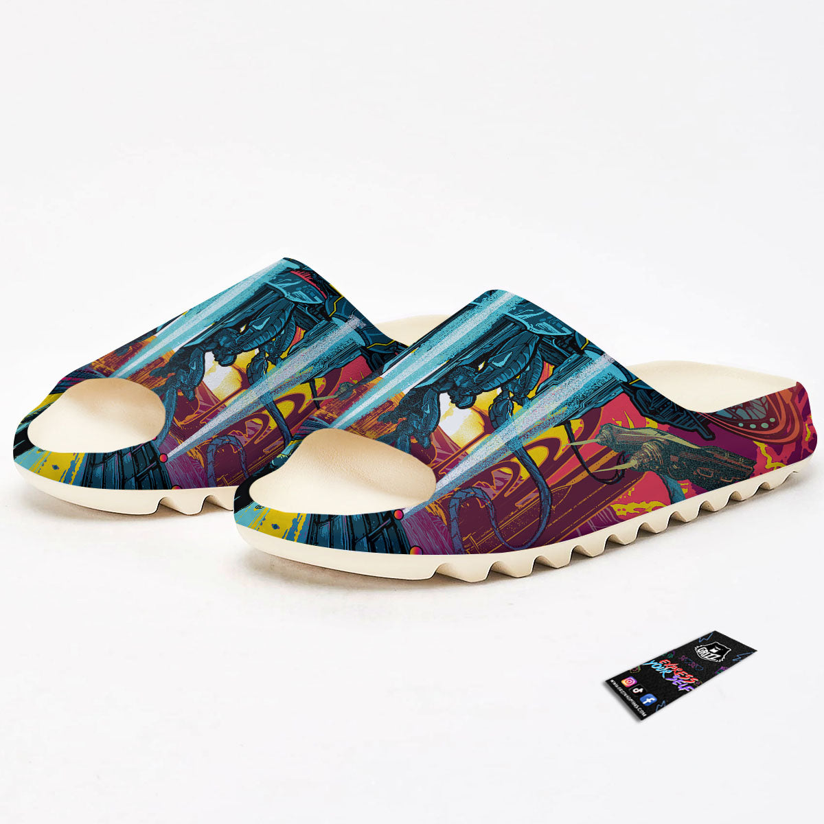 Aliens Invade earth Print Sandals-grizzshop