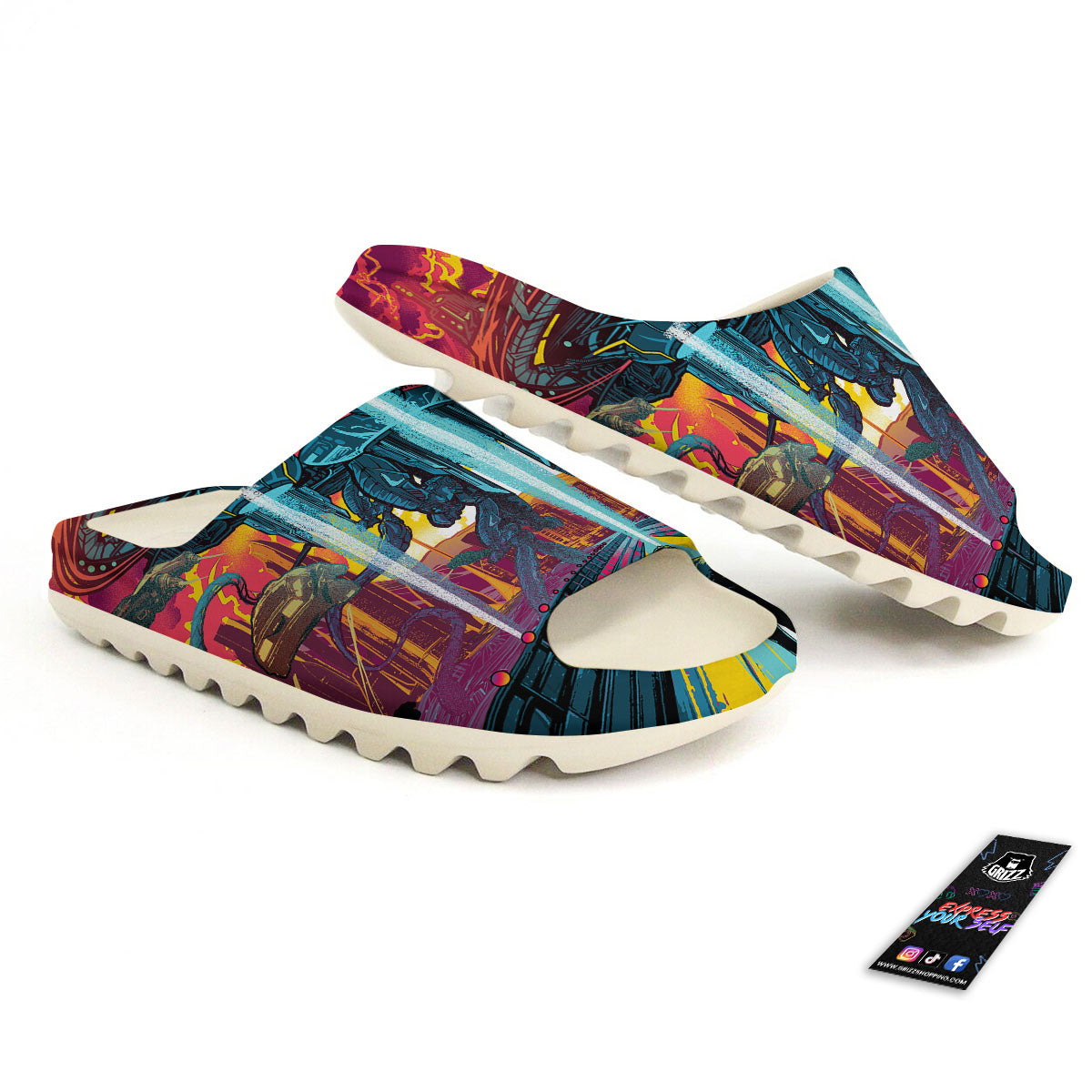 Aliens Invade earth Print Sandals-grizzshop
