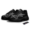 All Seeing Eye Black And Silver Print Black Chunky Shoes-grizzshop