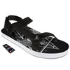 All Seeing Eye Black And Silver Print Black Open Toe Sandals-grizzshop