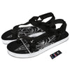 All Seeing Eye Black And Silver Print Black Open Toe Sandals-grizzshop