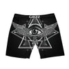 All Seeing Eye Black And Silver Print Boxer Briefs