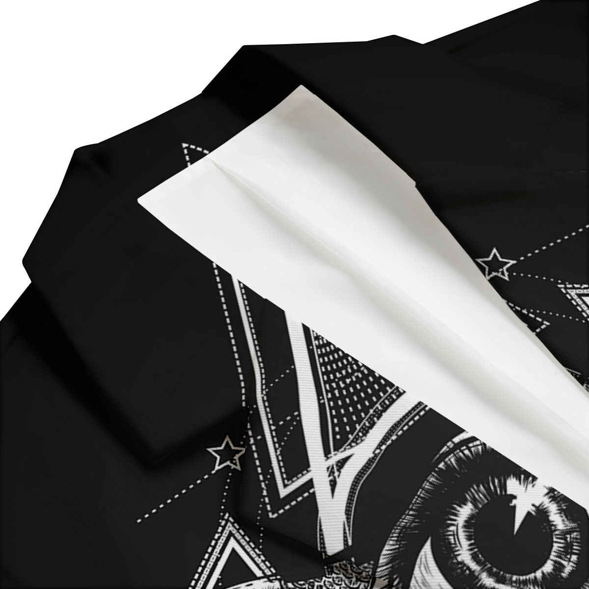 All Seeing Eye Black And Silver Print Men's Blazer-grizzshop